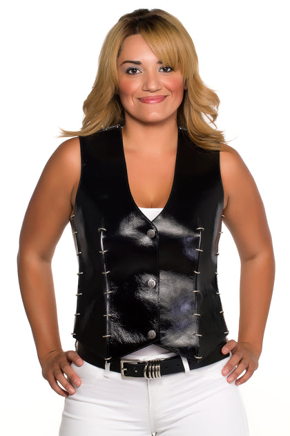 Womens leather outlet vest plus size