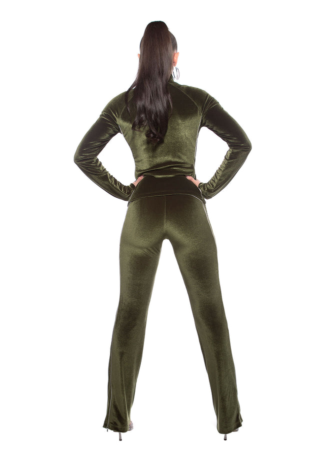 LUNA ALKALI - JETSETTER PANT - VELOUR - OLIVE