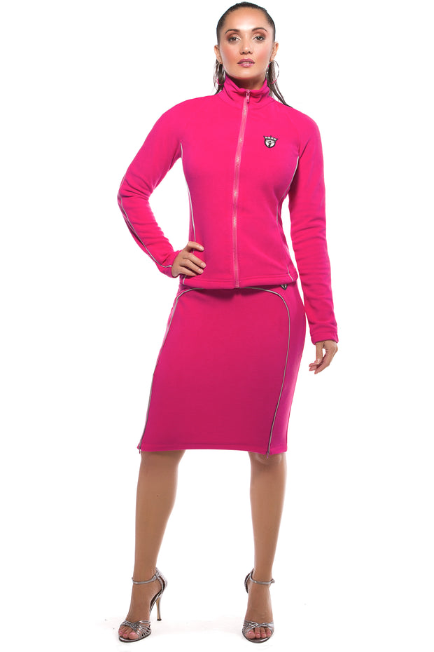 LUNA ALKALI - JETSETTER PENCIL SKIRT - FLEECE - HOT PINK